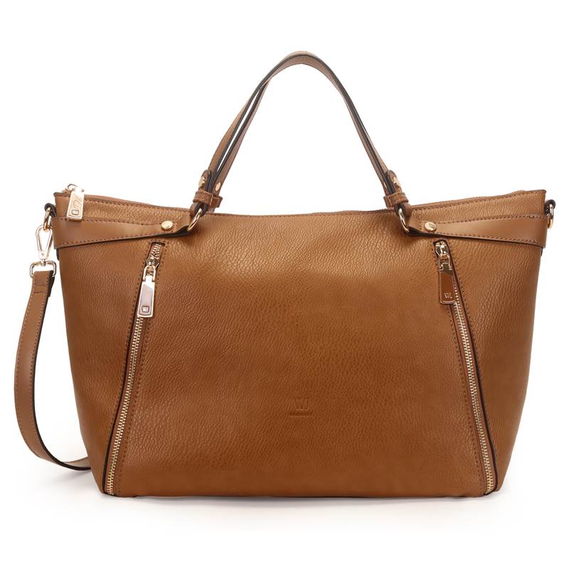 Bolsa tote WJ marrom com alça removível para uso transversal